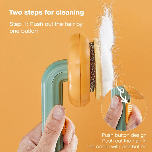 Self-Cleaning Pet Grooming Brush – Easy Fur Remover for Dogs & Cats